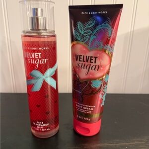 Bath & Body Works Velvet Sugar Fragrance Mist and Body Cream Set